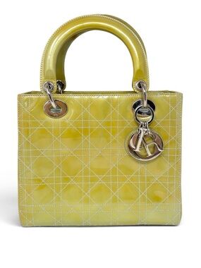Christian Dior Lady Dior Medium Patent Leather Cannage Bag